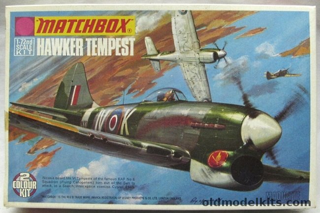 Matchbox 1/72 Hawker Tempest MkVI or MkII - No.6 Sq Nicosia 1945 or Royal Indian Air Force No.7 Sq Poona India 1949, PK-23 plastic model kit